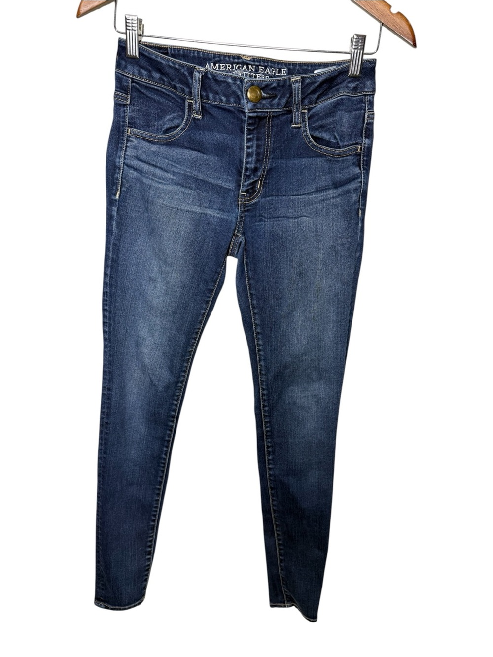 American Eagle Outfitters Blue Denim Jeggings Size 4 Regular Skinny Jeans
